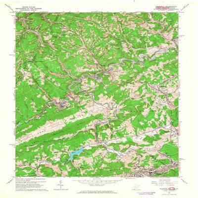 YellowMaps Bramwell WV topo map, 1:24000 Scale, 7.5 X 7.5 Minute, Historical, 1962, Updated 1964, 27.4 x 22.1 in - Polypropylene