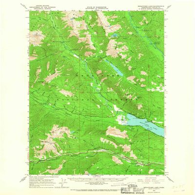 YellowMaps Wenatchee Lake WA topo map, 1:62500 Scale, 15 X 15 Minute, Historical, 1965, Updated 1967, 20.9 x 17 in - Polypropylene