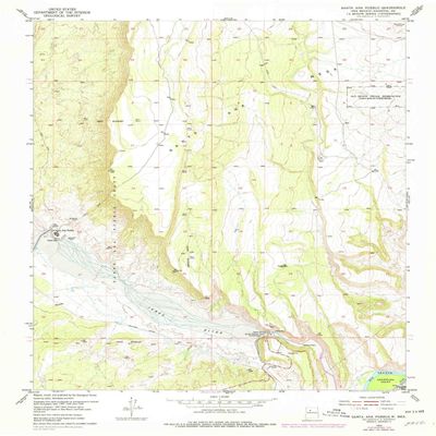 Santa Ana Pueblo NM topo map, 1:24000 Scale, 7.5 X 7.5 Minute, Historical, 1954, Updated 1978, 26.9 x 21.8 in - Polypropylene