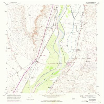 YellowMaps Abeytas NM topo map, 1:24000 Scale, 7.5 X 7.5 Minute, Historical, 1952, Updated 1973, 27 x 22 in - Tyvek