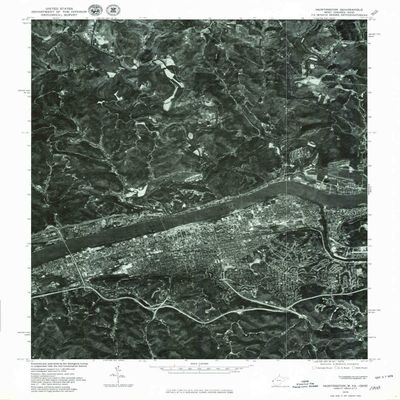 YellowMaps Huntington WV topo map, 1:24000 Scale, 7.5 X 7.5 Minute, Historical, 1976, Updated 1979, 26.7 x 21.2 in - Polypropylene