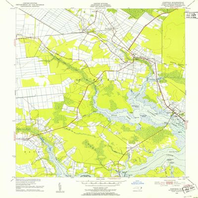 YellowMaps Pantego NC topo map, 1:24000 Scale, 7.5 X 7.5 Minute, Historical, 1951, Updated 1953, 26.7 x 21.8 in - Polypropylene