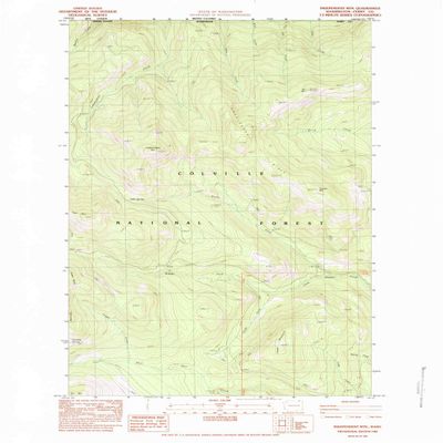 YellowMaps Independent MTN WA topo map, 1:24000 Scale, 7.5 X 7.5 Minute, Historical, 1983, Updated 1983, 27.2 x 22.2 in - Polypropylene