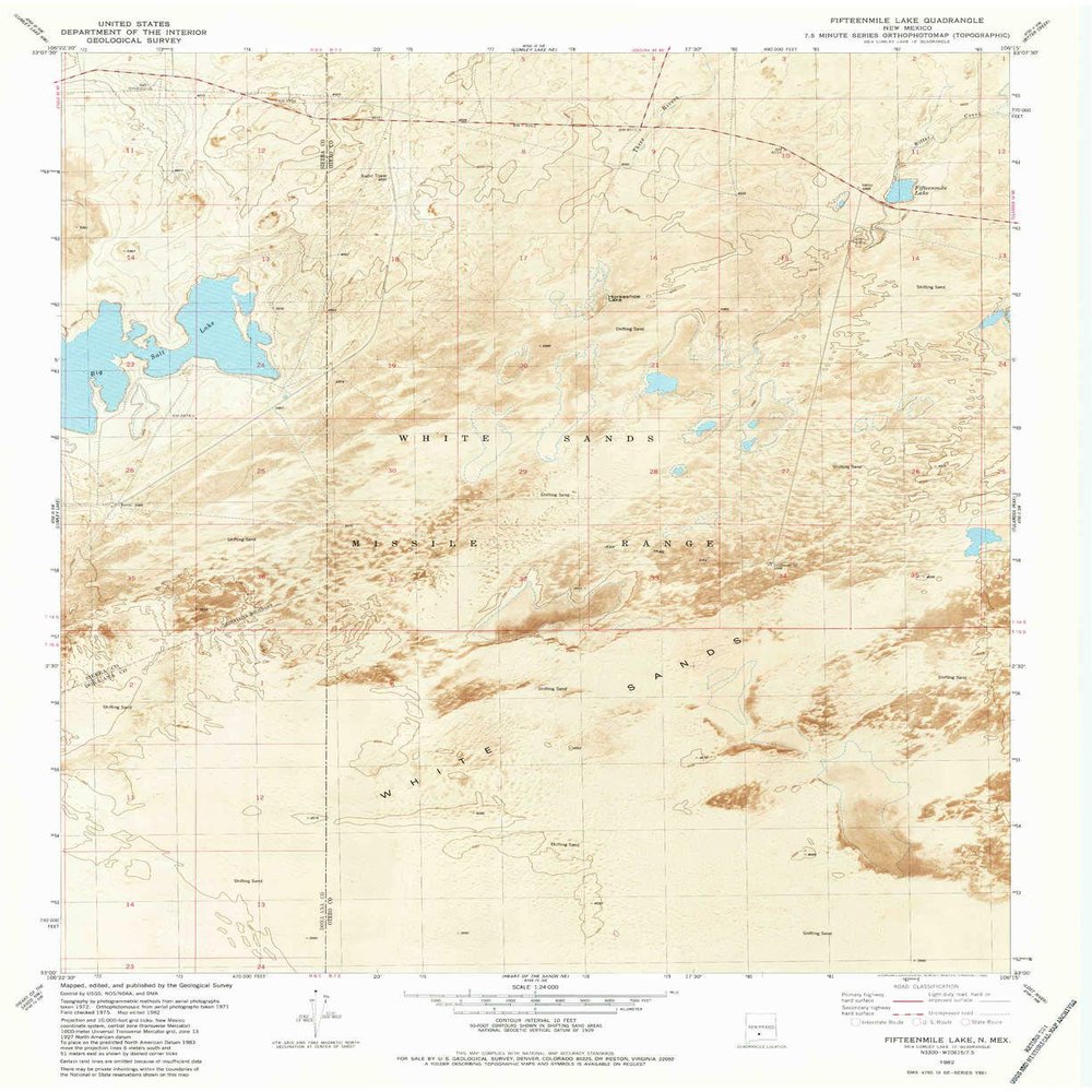 YellowMaps Fifteenmile Lake NM topo map, 1:24000 Scale, 7.5 X 7.5 Minute, Historical, 1982, Updated 1982, 27 x 22 in - Polypropylene