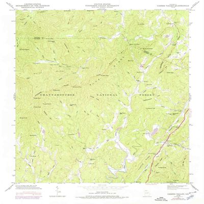 YellowMaps Cashes Valley GA topo map, 1:24000 Scale, 7.5 X 7.5 Minute, Historical, 1946, Updated 1975, 26.9 x 22.1 in - Polypropylene