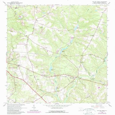 Hollow Creek SC topo map, 1:24000 Scale, 7.5 X 7.5 Minute, Historical, 1964, Updated 1989, 26.8 x 22 in - Polypropylene