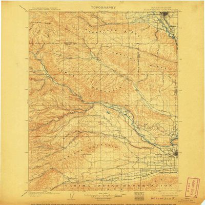 YellowMaps Ellensburg WA topo map, 1:125000 Scale, 30 X 30 Minute, Historical, 1901, Updated 1907, 20 x 16.6 in - Polypropylene