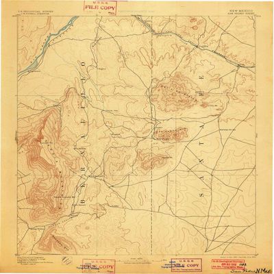 San Pedro NM topo map, 1:125000 Scale, 30 X 30 Minute, Historical, 1892, Updated 1902, 20.1 x 16.5 in - Tyvek