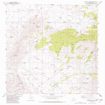YellowMaps Godfrey Peak NM topo map, 1:24000 Scale, 7.5 X 7.5 Minute, Historical, 1982, Updated 1982, 26.9 x 22 in - Polypropylene