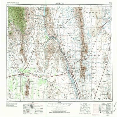 YellowMaps Las Cruces NM topo map, 1:250000 Scale, 1 X 2 Degree, Historical, 1955, Updated 1974, 22.1 x 33.7 in - Polypropylene