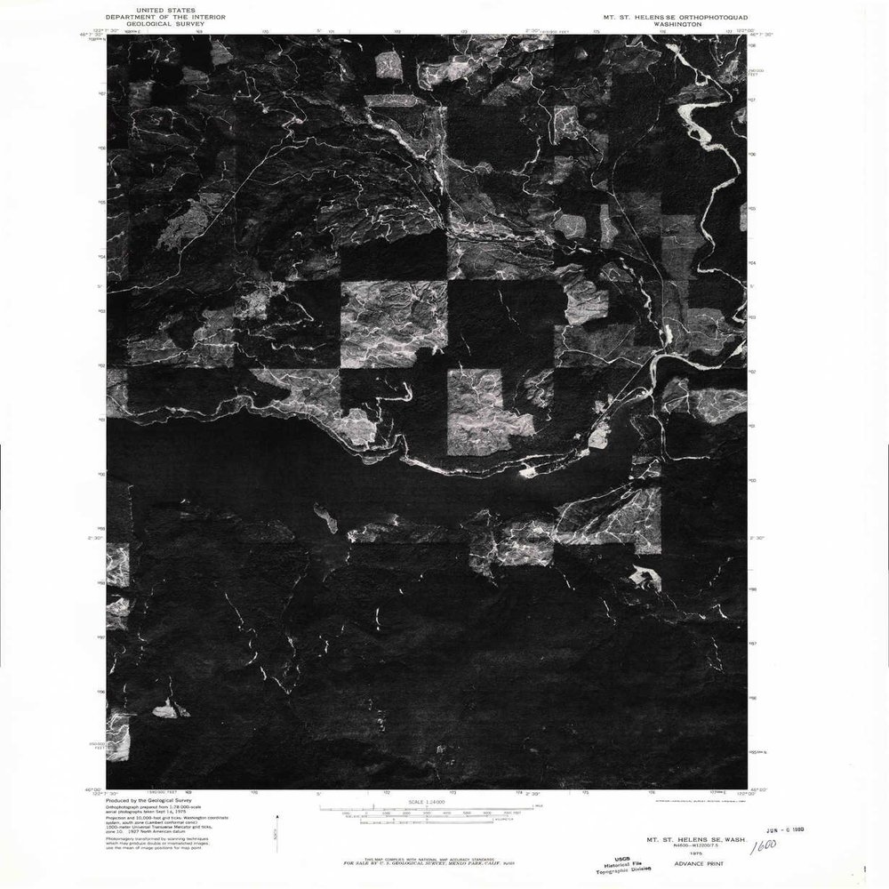 YellowMaps Mt St Helens SE WA topo map, 1:24000 Scale, 7.5 X 7.5 Minute, Historical, 1975, Updated 1980, 26.9 x 22.1 in - Polypropylene