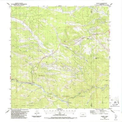 YellowMaps Bailey CO topo map, 1:24000 Scale, 7.5 X 7.5 Minute, Historical, 1987, Updated 1987, 27.1 x 21.9 in - Polypropylene