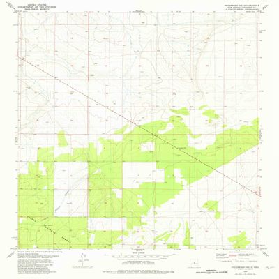 YellowMaps Progresso NE NM topo map, 1:24000 Scale, 7.5 X 7.5 Minute, Historical, 1981, Updated 1981, 26.9 x 21.8 in - Polypropylene