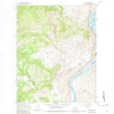 Azwell WA topo map, 1:24000 Scale, 7.5 X 7.5 Minute, Historical, 1968, Updated 1981, 26.9 x 22 in - Polypropylene