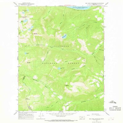 YellowMaps Big Hawk Mountain MT topo map, 1:24000 Scale, 7.5 X 7.5 Minute, Historical, 1964, Updated 1968, 26.9 x 22 in - Tyvek