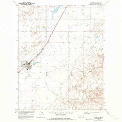 YellowMaps Big Sandy MT topo map, 1:24000 Scale, 7.5 X 7.5 Minute, Historical, 1969, Updated 1972, 26.8 x 21.9 in - Polypropylene