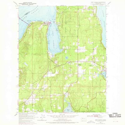 YellowMaps Port Gamble WA topo map, 1:24000 Scale, 7.5 X 7.5 Minute, Historical, 1953, Updated 1969, 26.8 x 22 in - Tyvek