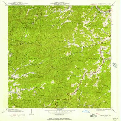 YellowMaps Greens Creek NC topo map, 1:24000 Scale, 7.5 X 7.5 Minute, Historical, 1940, Updated 1957, 26.9 x 22 in - Polypropylene