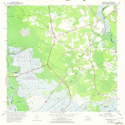 YellowMaps Limehouse SC topo map, 1:24000 Scale, 7.5 X 7.5 Minute, Historical, 1955, Updated 1973, 26.9 x 22.1 in - Tyvek