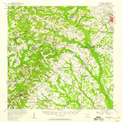 YellowMaps Ashwood SC topo map, 1:62500 Scale, 15 X 15 Minute, Historical, 1957, Updated 1958, 20.7 x 16.8 in - Tyvek