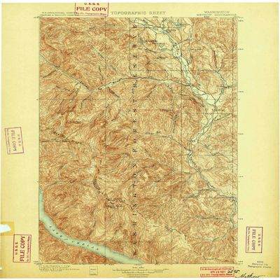 Methow WA topo map, 1:125000 Scale, 30 X 30 Minute, Historical, 1901, 19.9 x 16.6 in - Polypropylene