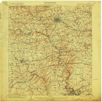 YellowMaps West Chester PA topo map, 1:62500 Scale, 15 X 15 Minute, Historical, 1904, Updated 1915, 19.8 x 16.5 in - Polypropylene
