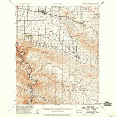 YellowMaps Badger Pocket WA topo map, 1:62500 Scale, 15 X 15 Minute, Historical, 1953, Updated 1958, 20.9 x 17.1 in - Tyvek