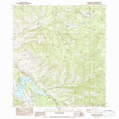 YellowMaps Emigrant Lake OR topo map, 1:24000 Scale, 7.5 X 7.5 Minute, Historical, 1983, Updated 1987, 26.8 x 21.9 in - Polypropylene