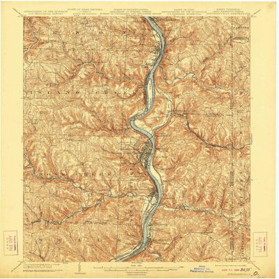 YellowMaps Steubenville WV topo map, 1:62500 Scale, 15 X 15 Minute, Historical, 1904, Updated 1923, 19.9 x 16.5 in - Polypropylene