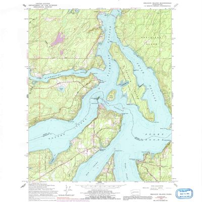 YellowMaps Squaxin Island WA topo map, 1:24000 Scale, 7.5 X 7.5 Minute, Historical, 1959, Updated 1991, 26.8 x 22 in - Polypropylene