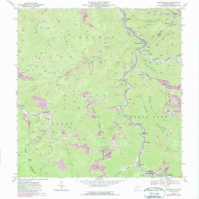YellowMaps Whitesville WV topo map, 1:24000 Scale, 7.5 X 7.5 Minute, Historical, 1968, Updated 1989, 26.9 x 22 in - Tyvek