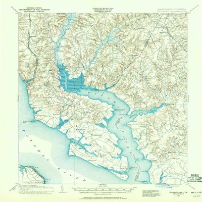 YellowMaps Wicomico MD topo map, 1:62500 Scale, 15 X 15 Minute, Historical, 1911, Updated 1961, 20.7 x 16.5 in - Polypropylene