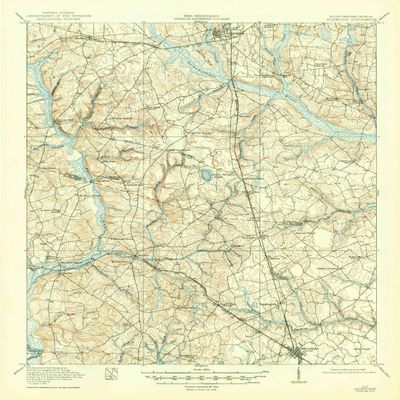 YellowMaps Allendale SC topo map, 1:62500 Scale, 15 X 15 Minute, Historical, 1919, Updated 1947, 20.5 x 16.9 in - Polypropylene