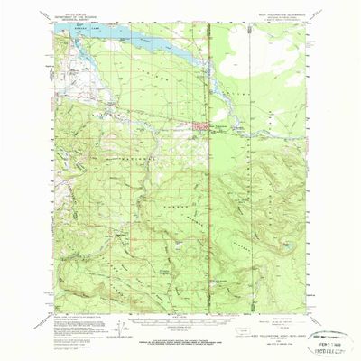 West Yellowstone MT topo map, 1:62500 Scale, 15 X 15 Minute, Historical, 1958, Updated 1966, 21.8 x 18 in - Polypropylene