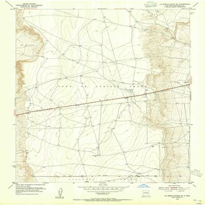 YellowMaps La Mesita Negra SE NM topo map, 1:24000 Scale, 7.5 X 7.5 Minute, Historical, 1954, Updated 1955, 27 x 22 in - Tyvek