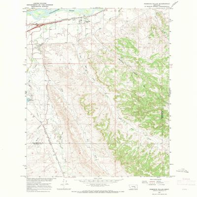 YellowMaps Pompeys Pillar MT topo map, 1:24000 Scale, 7.5 X 7.5 Minute, Historical, 1967, Updated 1971, 26.8 x 22 in - Tyvek