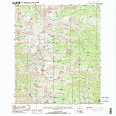 YellowMaps Hilgard Peak MT topo map, 1:24000 Scale, 7.5 X 7.5 Minute, Historical, 1988, Updated 1989, 26.7 x 22 in - Tyvek