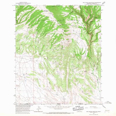 YellowMaps Red Pryor Mountain MT topo map, 1:24000 Scale, 7.5 X 7.5 Minute, Historical, 1964, Updated 1967, 26.9 x 22 in - Polypropylene