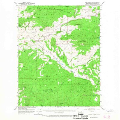 YellowMaps Aeneas Valley WA topo map, 1:62500 Scale, 15 X 15 Minute, Historical, 1957, Updated 1968, 20.9 x 17.1 in - Polypropylene