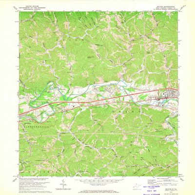 YellowMaps Milton WV topo map, 1:24000 Scale, 7.5 X 7.5 Minute, Historical, 1972, Updated 1973, 26.9 x 22 in - Tyvek