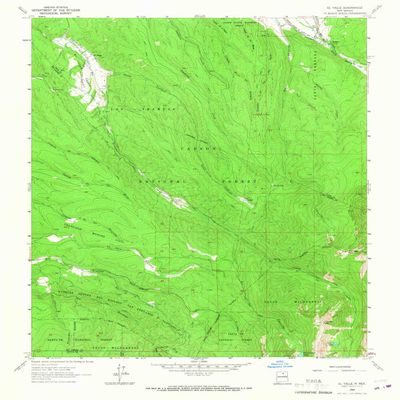 El Valle NM topo map, 1:24000 Scale, 7.5 X 7.5 Minute, Historical, 1964, Updated 1967, 26.8 x 22 in - Tyvek