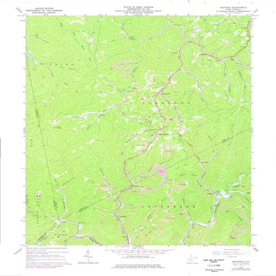 YellowMaps Bentree WV topo map, 1:24000 Scale, 7.5 X 7.5 Minute, Historical, 1967, Updated 1977, 27.4 x 22 in - Tyvek