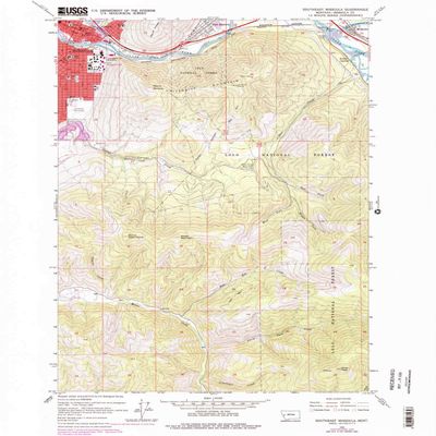 YellowMaps Southeast Missoula MT topo map, 1:24000 Scale, 7.5 X 7.5 Minute, Historical, 1964, Updated 1978, 26.8 x 22 in - Polypropylene