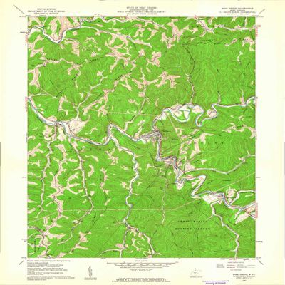 YellowMaps Pine Grove WV topo map, 1:24000 Scale, 7.5 X 7.5 Minute, Historical, 1960, Updated 1962, 26.9 x 22.1 in - Tyvek