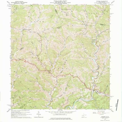 YellowMaps Asbury WV topo map, 1:24000 Scale, 7.5 X 7.5 Minute, Historical, 1964, Updated 1984, 26.6 x 22.3 in - Polypropylene