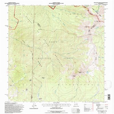 YellowMaps Truchas Peak NM topo map, 1:24000 Scale, 7.5 X 7.5 Minute, Historical, 1995, Updated 1997, 27 x 22 in - Polypropylene