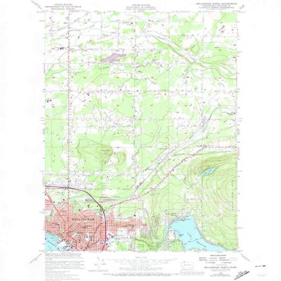 Bellingham North WA topo map, 1:24000 Scale, 7.5 X 7.5 Minute, Historical, 1954, Updated 1974, 26.9 x 22.1 in - Polypropylene