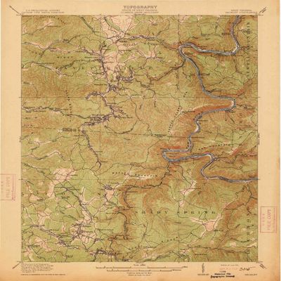 YellowMaps Beckley WV topo map, 1:62500 Scale, 15 X 15 Minute, Historical, 1913, 19.9 x 16.5 in - Polypropylene