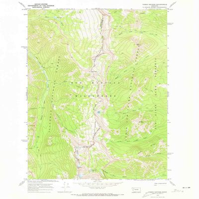 YellowMaps Three Sisters MT topo map, 1:24000 Scale, 7.5 X 7.5 Minute, Historical, 1970, Updated 1973, 26.8 x 22 in - Tyvek