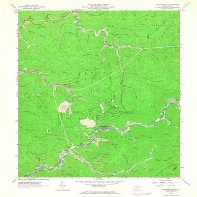 YellowMaps Amherstdale WV topo map, 1:24000 Scale, 7.5 X 7.5 Minute, Historical, 1963, Updated 1964, 26.9 x 22 in - Polypropylene
